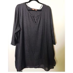 *3 for $30* cute Grey blouse plus size